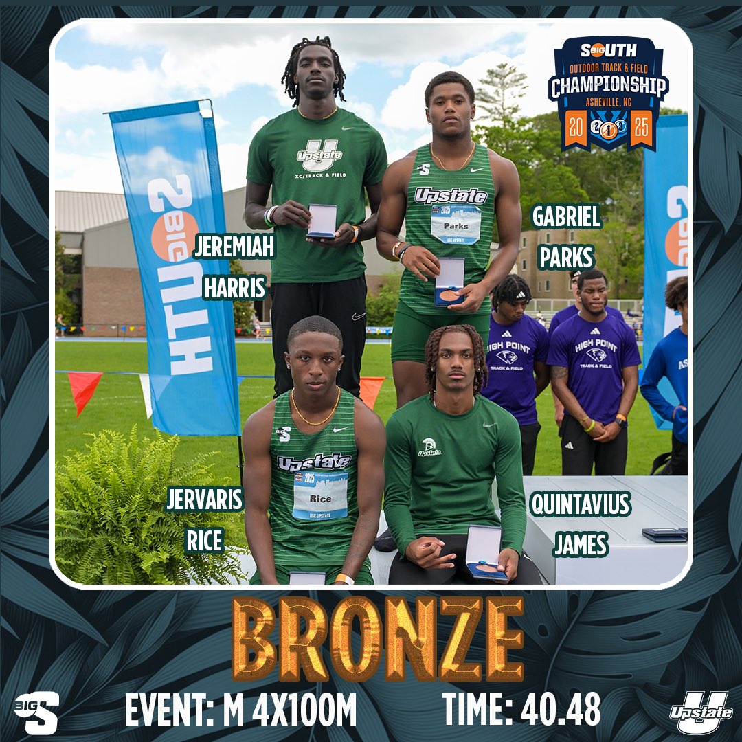 🥉Our last medal is a bronze in the men’s 4x100m relay with the team of Jeremiah Harris, JerVaris Rice, Gabriel Parks, and Quintavius James!

#SpartanArmy ⚔️