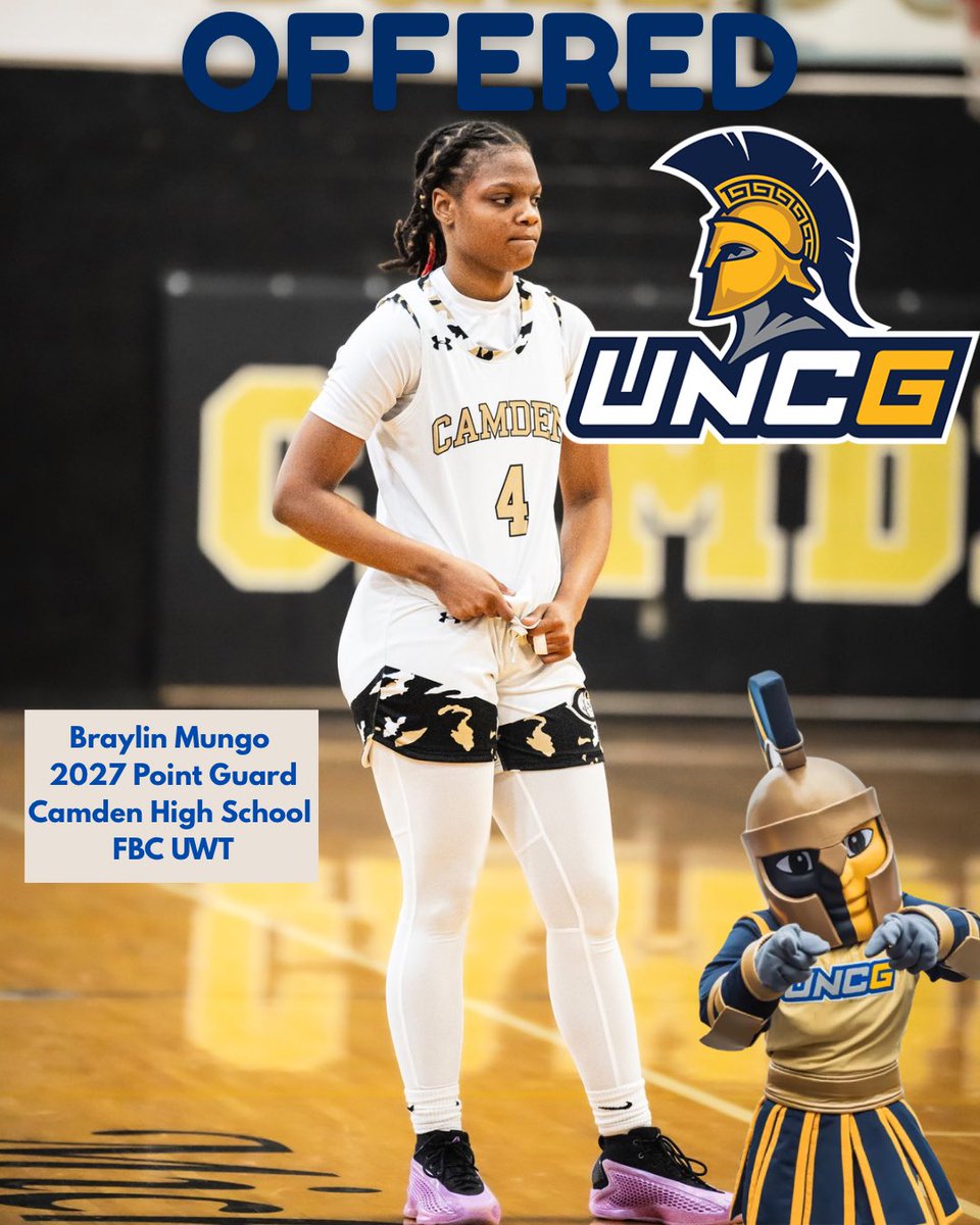 Braylin Mungo (@braylinmungo) on Twitter photo After a great talk with <a href="/CoachTPatt/">Trina Patterson</a> <a href="/Callme_coachA/">A. Miller</a> I’m blessed to receive an offer <a href="/uncgwbb/">UNCG WBB</a> Thanks for believing in me! <a href="/SheIsCoachAsh/">Ashley Rivens</a> <a href="/CamdenGBB/">Camden Girls BB</a> <a href="/CoachMungo/">Coach Lewis Mungo 🏀</a> After a great talk with <a href="/CoachTPatt/">Trina Patterson</a> <a href="/Callme_coachA/">A. Miller</a> I’m blessed to receive an offer <a href="/uncgwbb/">UNCG WBB</a> Thanks for believing in me! <a href="/SheIsCoachAsh/">Ashley Rivens</a> <a href="/CamdenGBB/">Camden Girls BB</a> <a href="/CoachMungo/">Coach Lewis Mungo 🏀</a>
