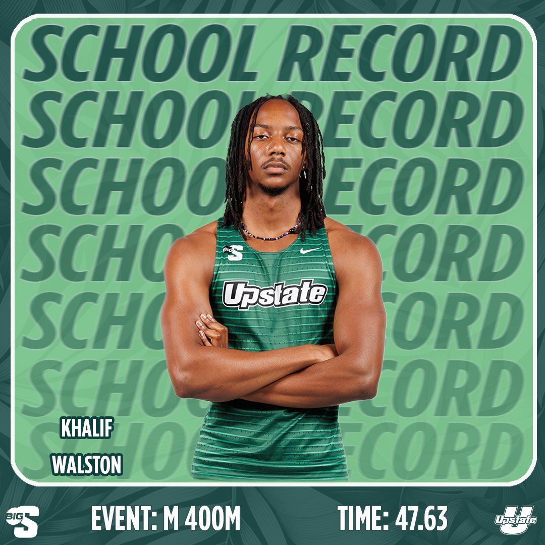 Next up for school records set at the Big South Championship is Khalif Walston in the men’s 400m! This is the third time this season he’s set a school record in the event.

#SpartanArmy ⚔️