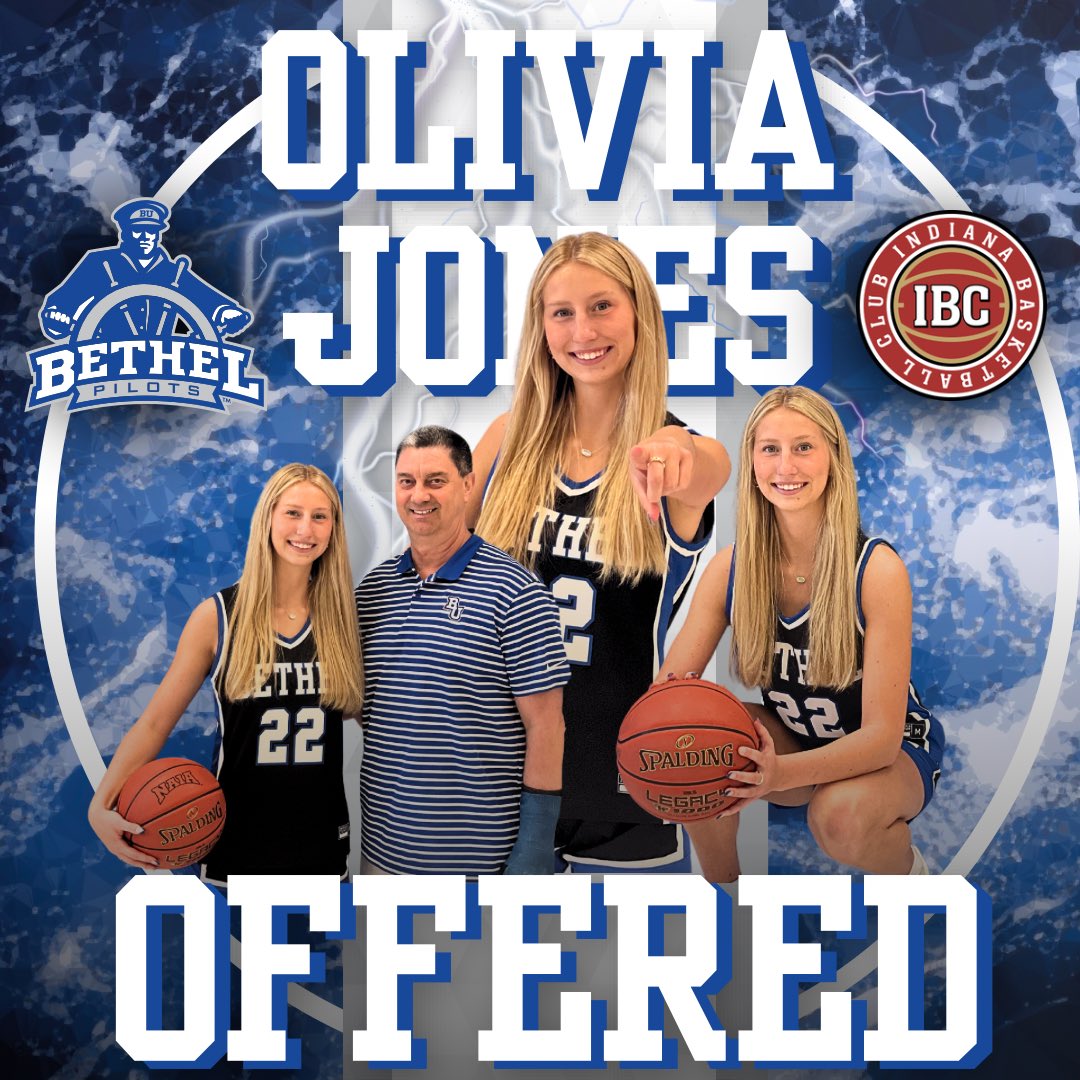 Olivia Jones (@oliviajones2026) on Twitter photo I am so grateful and feel very blessed to receive my first NAIA offer to continue my athletic and academic career at <a href="/BUPilotsWBB/">Bethel Pilots Women's Basketball</a>! Thank you so much <a href="/CoachPolsgrove/">Scott Polsgrove</a> and <a href="/BU_CoachHawkins/">Austin Hawkins</a> for an amazing visit and offering me this opportunity! <a href="/IBCLightningS40/">Indiana Basketball Club Lightning</a> <a href="/IBCWBB/">Indiana Basketball Club</a> <a href="/M14hoopsindy/">M14Hoops Indy</a> I am so grateful and feel very blessed to receive my first NAIA offer to continue my athletic and academic career at <a href="/BUPilotsWBB/">Bethel Pilots Women's Basketball</a>! Thank you so much <a href="/CoachPolsgrove/">Scott Polsgrove</a> and <a href="/BU_CoachHawkins/">Austin Hawkins</a> for an amazing visit and offering me this opportunity! <a href="/IBCLightningS40/">Indiana Basketball Club Lightning</a> <a href="/IBCWBB/">Indiana Basketball Club</a> <a href="/M14hoopsindy/">M14Hoops Indy</a>