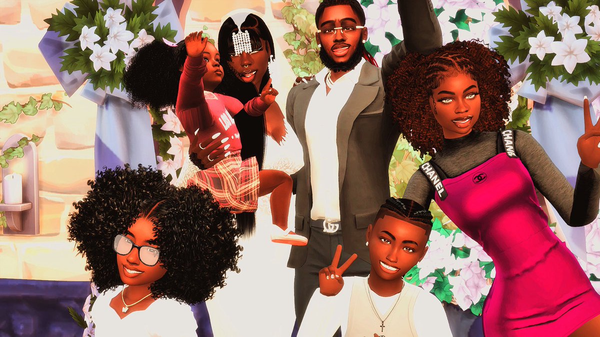 LadyGSimss's tweet photo. I don’t post on here as much as I should. But Jenesis recently got married to Football star Leon 😍🫶🏾

#TheSims4 https://t.co/MUAIWYURv7