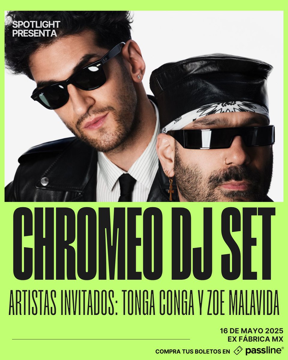 TimeOutMexico's tweet image. 🔥 ¡Tenemos boletos para el dj set de Chromeo! 

Será este viernes. Para participar da ❤️, 🔄 y suscríbete a nuestro newsletter: bit.ly/newsletterTOM

Deja acá abajo tu prueba de suscripción.