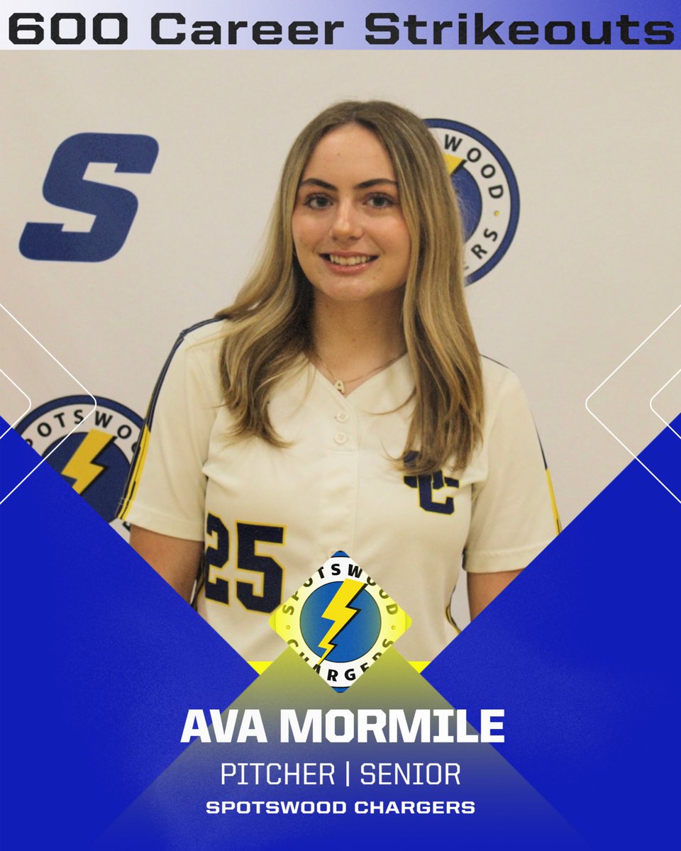 🔥600 Strikeouts🔥
A milestone earned through grind and greatness! Congratulations Ava! 600 career Ks a true force in the circle! #WeAreChargers @spotswoodathletics