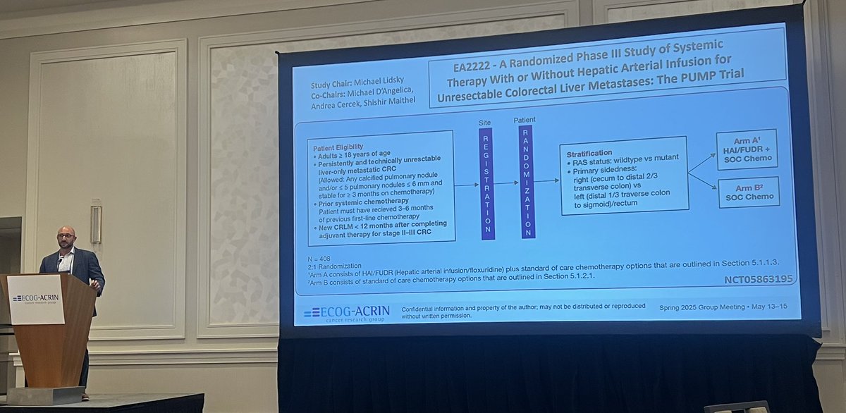 Michael Lidsky, MD, FACS (@michael_lidsky) on Twitter photo Great spring <a href="/eaonc/">ECOG-ACRIN Cancer Research Group</a> mtg with colleagues from med-, rad-, and surg-onc, + other clinical trialists! Got to share an update for The PUMP Trial which will answer the 5 decade old question of whether HAI improves OS for unresectable CRLM - EA2222 accruing at 23 high volume centers. Great spring <a href="/eaonc/">ECOG-ACRIN Cancer Research Group</a> mtg with colleagues from med-, rad-, and surg-onc, + other clinical trialists! Got to share an update for The PUMP Trial which will answer the 5 decade old question of whether HAI improves OS for unresectable CRLM - EA2222 accruing at 23 high volume centers.