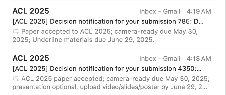 szq0214's tweet photo. After two strong rating ICML submissions were unexpectedly rejected, we had a nice rebound with two ACL acceptances (out of three submissions) and one KDD acceptance (one for one)—a clear case of “when one door closes, another opens” 😀. One ACL main conference paper was completed by three undergraduates and two of my master students. In it, we propose a novel RAG framework tailored for SLMs: Distilling RAG! The paper will be released soon, stay tuned!