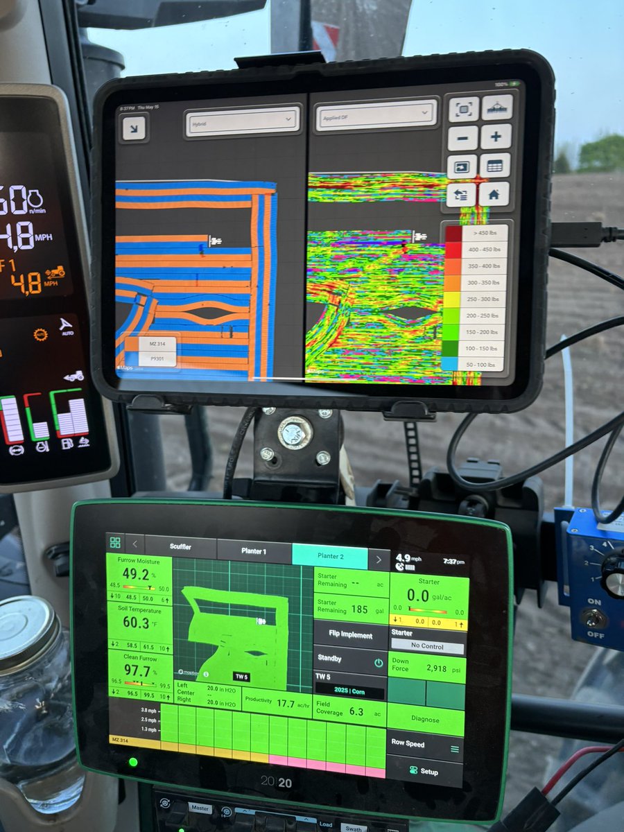 calhorst5's tweet image. Nice start on 2025 #organic corn. While only God can make it grow, I enjoy doing the best job I can. Little guy learned about the value of the fuel gauge 😎
