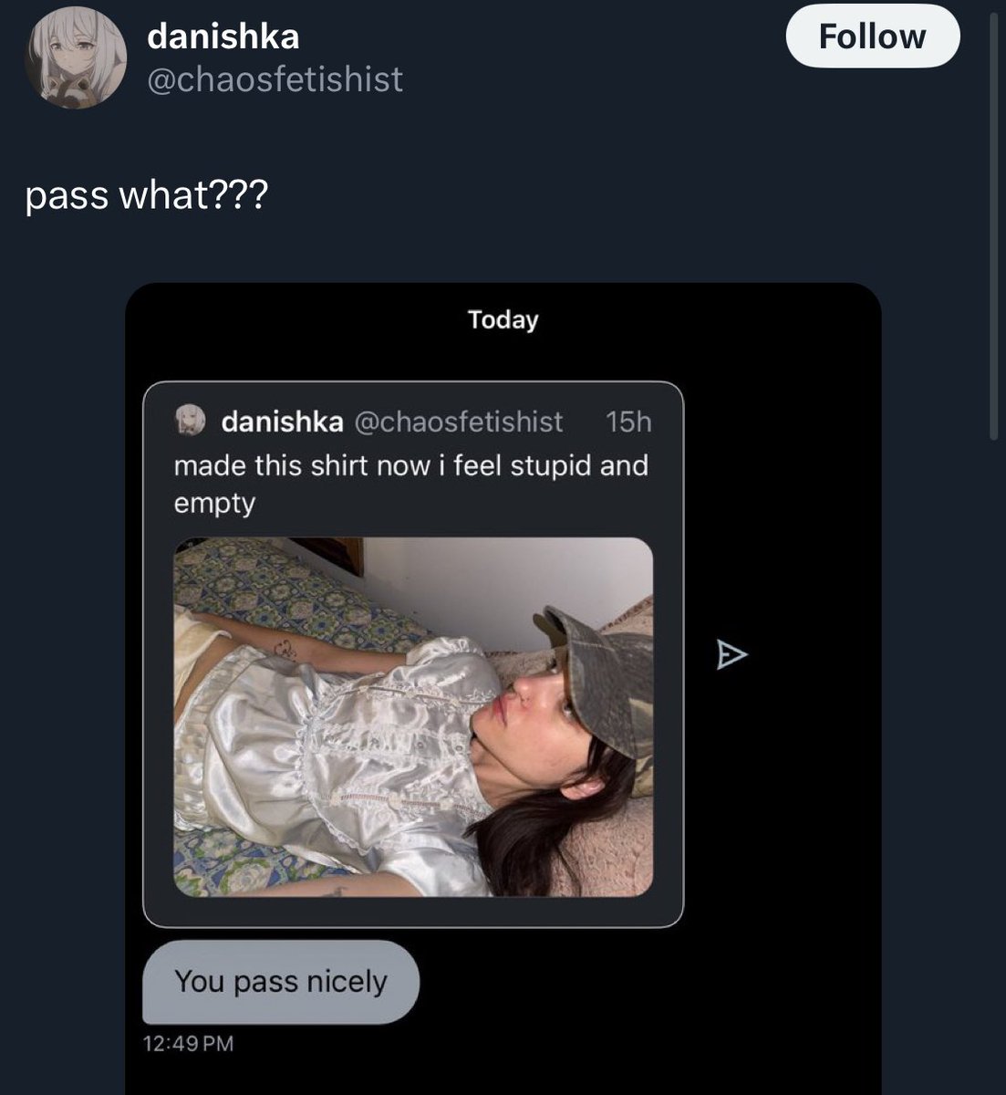 bigblackbunga's tweet image. Telling foids they pass nicely