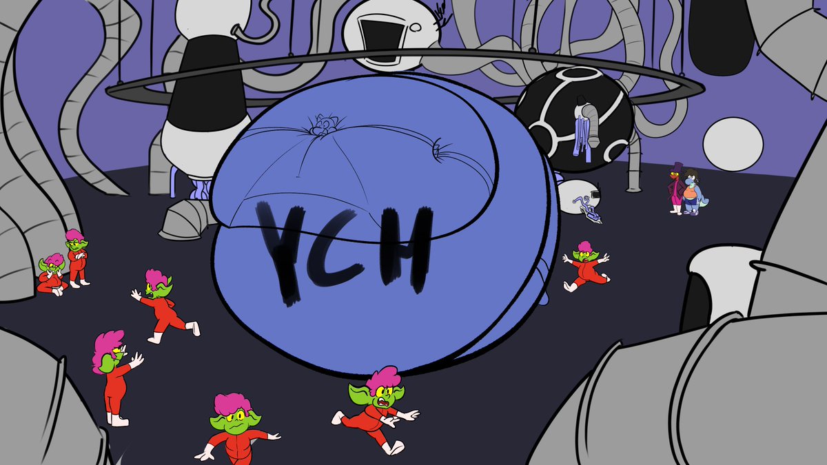 Another YCH up for grabs on FA. This time, some chaotic inventing room shenanigans. 
furaffinity.net/view/60884173/

Bidding closes 19th @ 3pm PST