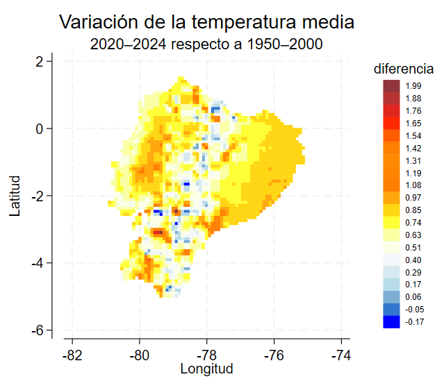 #Ecuador se nos está calentando? Al tomar el promedio diario en segmentos mensuales, hay una dinámica clara en los últimos 20 años.  En el último quinquenio, este calentamiento diferencial se ha distribuido de forma heterogénea. #ERA5 #Cambioclimático <a href="/EconomicaCIC/">@Económica</a> <a href="/EptagonIES/">FUNDACIÓN EPTAGON IES</a>