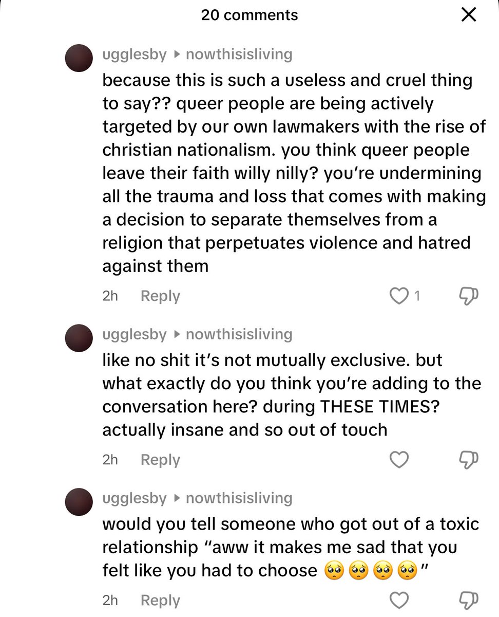 “what exactly do you think you’re adding to the conversation” jesus christ CHILL what did this girl do to yall😭