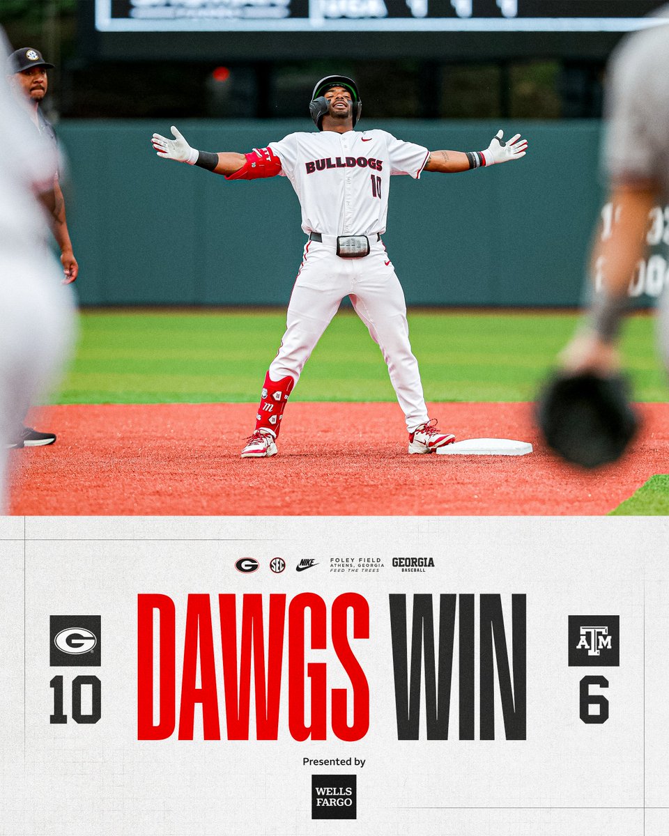 Georgia Baseball (@baseballuga) on Twitter photo Guess who's back...back again!
The Dawgs take the first game of the series against the Aggies.
Game two will start at 6 p.m. tomorrow evening at Foley Field. Senior Day festivities will take place prior to first pitch.
#GoDawgs | <a href="/WellsFargo/">Wells Fargo</a> Guess who's back...back again!
The Dawgs take the first game of the series against the Aggies.
Game two will start at 6 p.m. tomorrow evening at Foley Field. Senior Day festivities will take place prior to first pitch.
#GoDawgs | <a href="/WellsFargo/">Wells Fargo</a>
