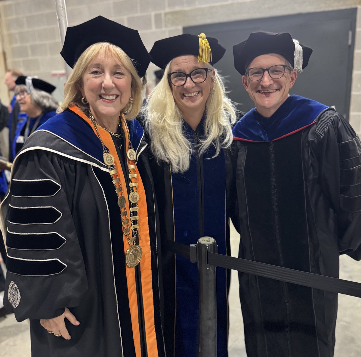 DondePlowman's tweet photo. Loved seeing incredible @UTKnoxville staff members graduate with their doctorates this afternoon. Congratulations to Dr. Marshall Steward, Dr. Hope Adkins, Dr. Julie Morris, and Dr. Laura Stansell! 

#UTGrad2025 #ItTakesAVolunteer https://t.co/E0qHeTC66S