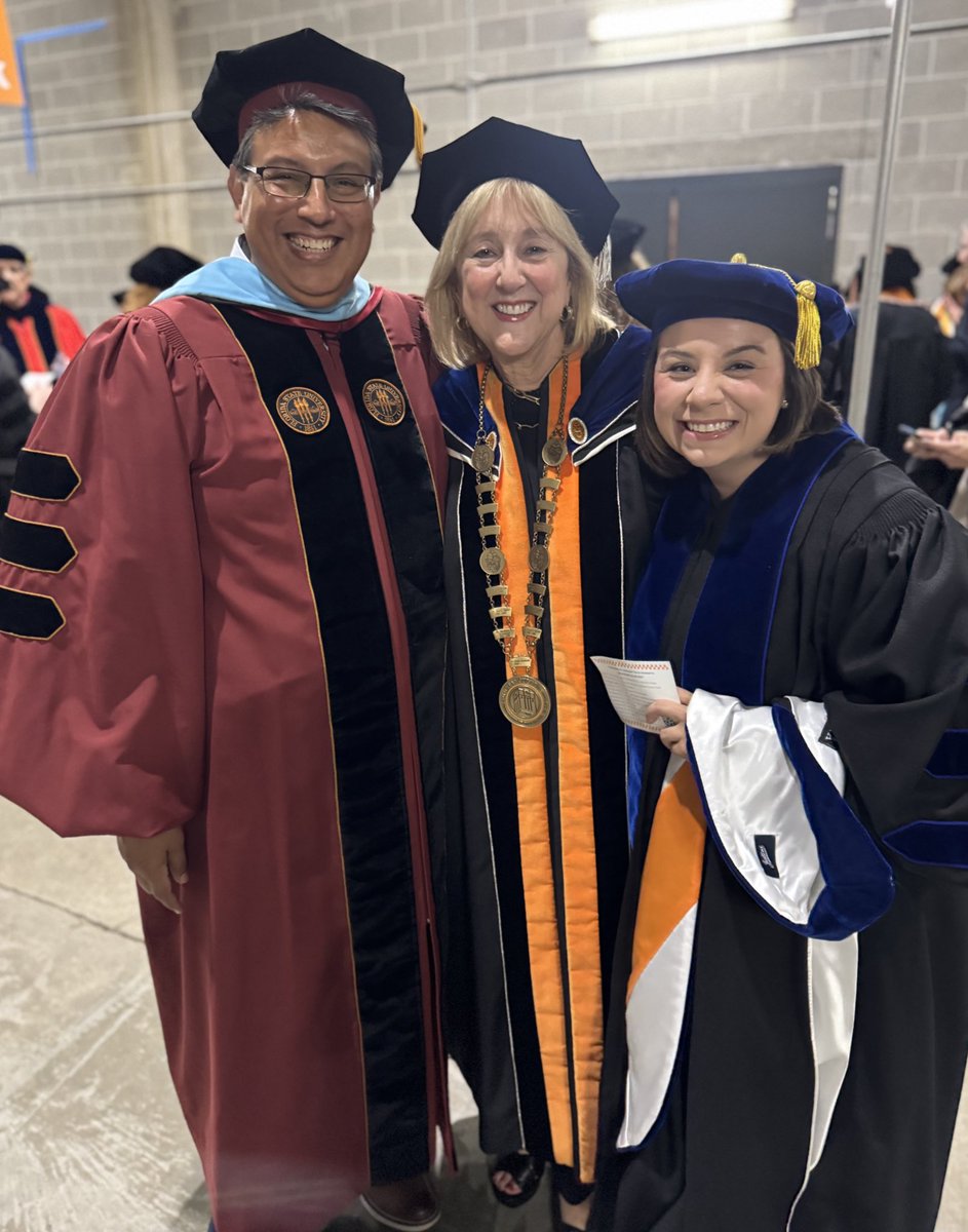 DondePlowman's tweet photo. Loved seeing incredible @UTKnoxville staff members graduate with their doctorates this afternoon. Congratulations to Dr. Marshall Steward, Dr. Hope Adkins, Dr. Julie Morris, and Dr. Laura Stansell! 

#UTGrad2025 #ItTakesAVolunteer https://t.co/E0qHeTC66S