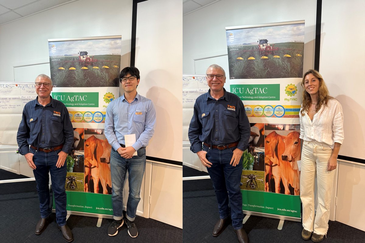 AgtacJcu's tweet photo. Congratulations to Shunsuke Hatano &amp; Lily Lewis @jcu AgTAC Awayday winners. David Phelps @TNQHub commended their impactful projects &amp; presentation delivery. #agtech student research is inspiring!
https://t.co/EOFutvnFj1 https://t.co/vt2wIwhdX9