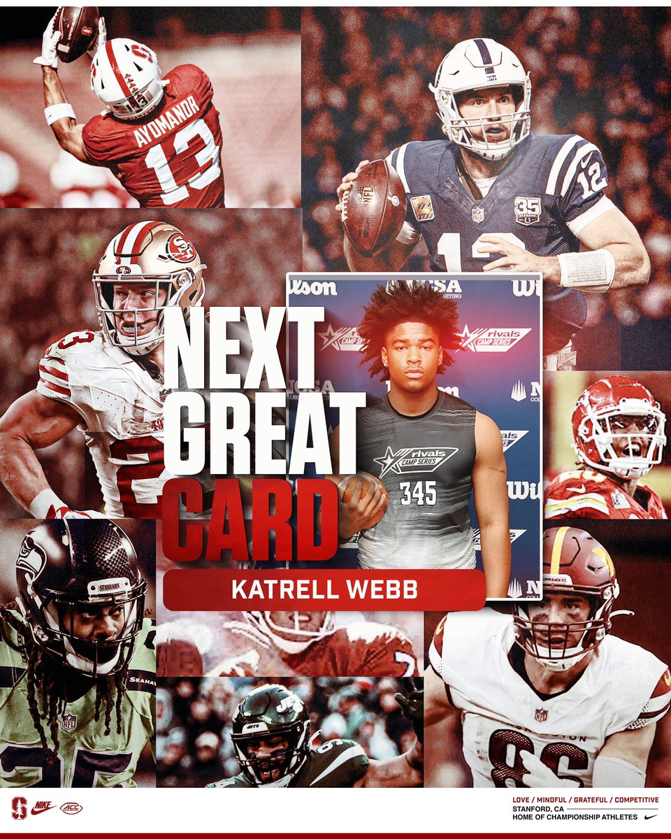 4⭐️ $ACK CHASER (@katrellwebb) on Twitter photo FIRED up to be on an official visit to Stanford this weekend!!!
<a href="/CoachBeck56/">CORY BECK 🦅🏈</a> <a href="/SwickONE8/">Drew Swick</a> <a href="/CollinsHillFB/">Collins Hill Eagles Football</a> <a href="/SWiltfong_/">Steve Wiltfong</a> <a href="/JohnGarcia_Jr/">John Garcia, Jr.</a> <a href="/adamgorney/">Adam Gorney</a> <a href="/AnnaH247/">Anna Adams</a> <a href="/samspiegs/">Sam Spiegelman</a> <a href="/Stanford_247/">Stanford on 247Sports</a> <a href="/JacksonMoore247/">Jackson Moore</a>
<a href="/CoachPehrson/">Coach Preston Pehrson</a> <a href="/CoachAprilOLB/">Bobby April III</a> FIRED up to be on an official visit to Stanford this weekend!!!
<a href="/CoachBeck56/">CORY BECK 🦅🏈</a> <a href="/SwickONE8/">Drew Swick</a> <a href="/CollinsHillFB/">Collins Hill Eagles Football</a> <a href="/SWiltfong_/">Steve Wiltfong</a> <a href="/JohnGarcia_Jr/">John Garcia, Jr.</a> <a href="/adamgorney/">Adam Gorney</a> <a href="/AnnaH247/">Anna Adams</a> <a href="/samspiegs/">Sam Spiegelman</a> <a href="/Stanford_247/">Stanford on 247Sports</a> <a href="/JacksonMoore247/">Jackson Moore</a>
<a href="/CoachPehrson/">Coach Preston Pehrson</a> <a href="/CoachAprilOLB/">Bobby April III</a>