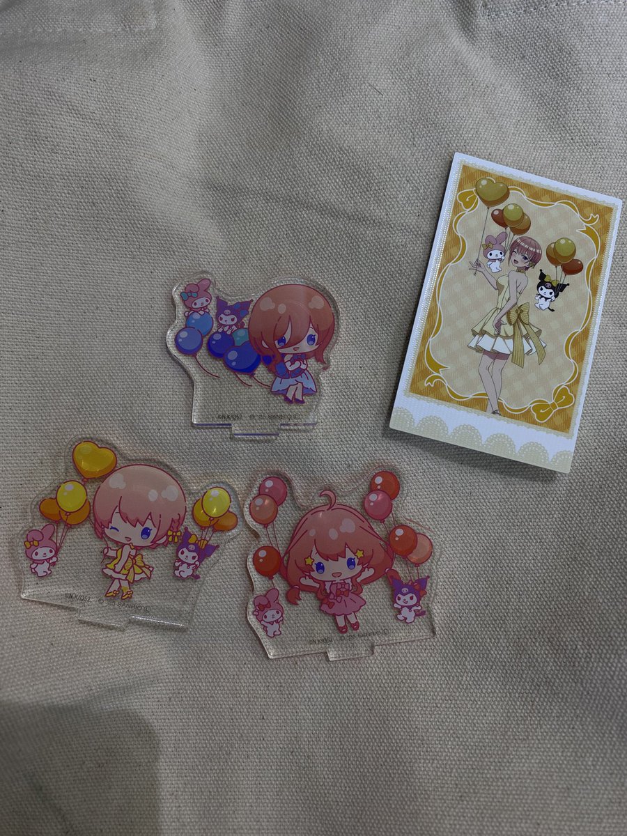 ddd__00009's tweet photo. 五等分の花嫁＊ マイメロディ＆クロミLimitedShop2025 東京駅 交換

譲　一花　三玖　五月

求　四葉
　カード　三玖or四葉

現地手渡し

#五等分の花嫁交換
#五等分の花嫁 https://t.co/dfBGumGeaN