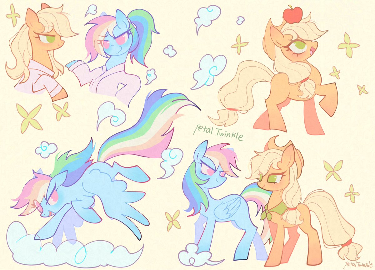 Rainbow dash, Apple jack doodle page