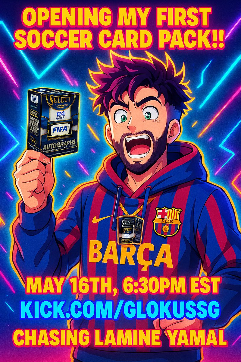 GlokuSSG's tweet photo. Soccer card pack opening!! Chasing Lamine Yamal. Tune into the stream tomorrow!! Follow https://t.co/eEQu4KmD1O to know when I’m live https://t.co/jwaPILk6G4