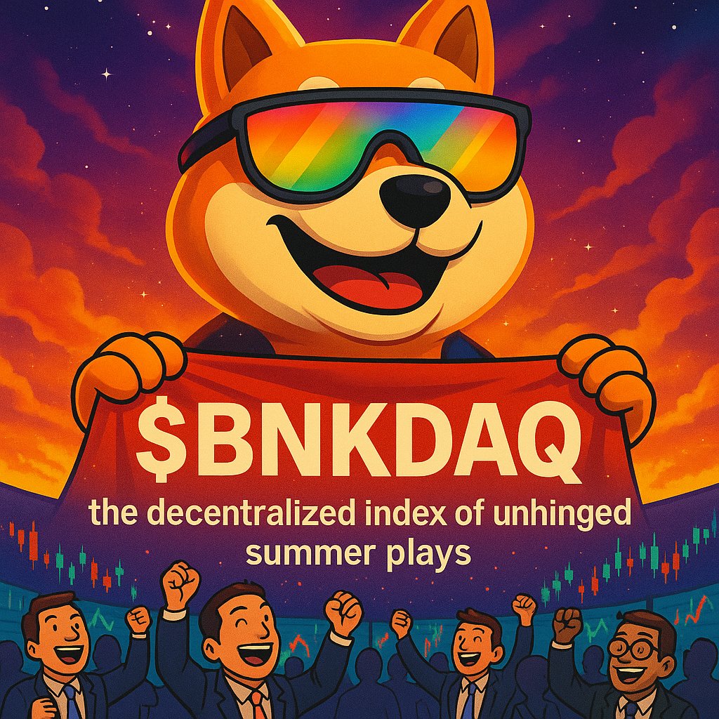 While they obsess over outdated indexes, the Bonk Dog is rewriting the rules.

This is $BNKDAQ — the decentralized index for summer’s most unhinged degen moves.

Powered by pure vibe. Updated by volatility.