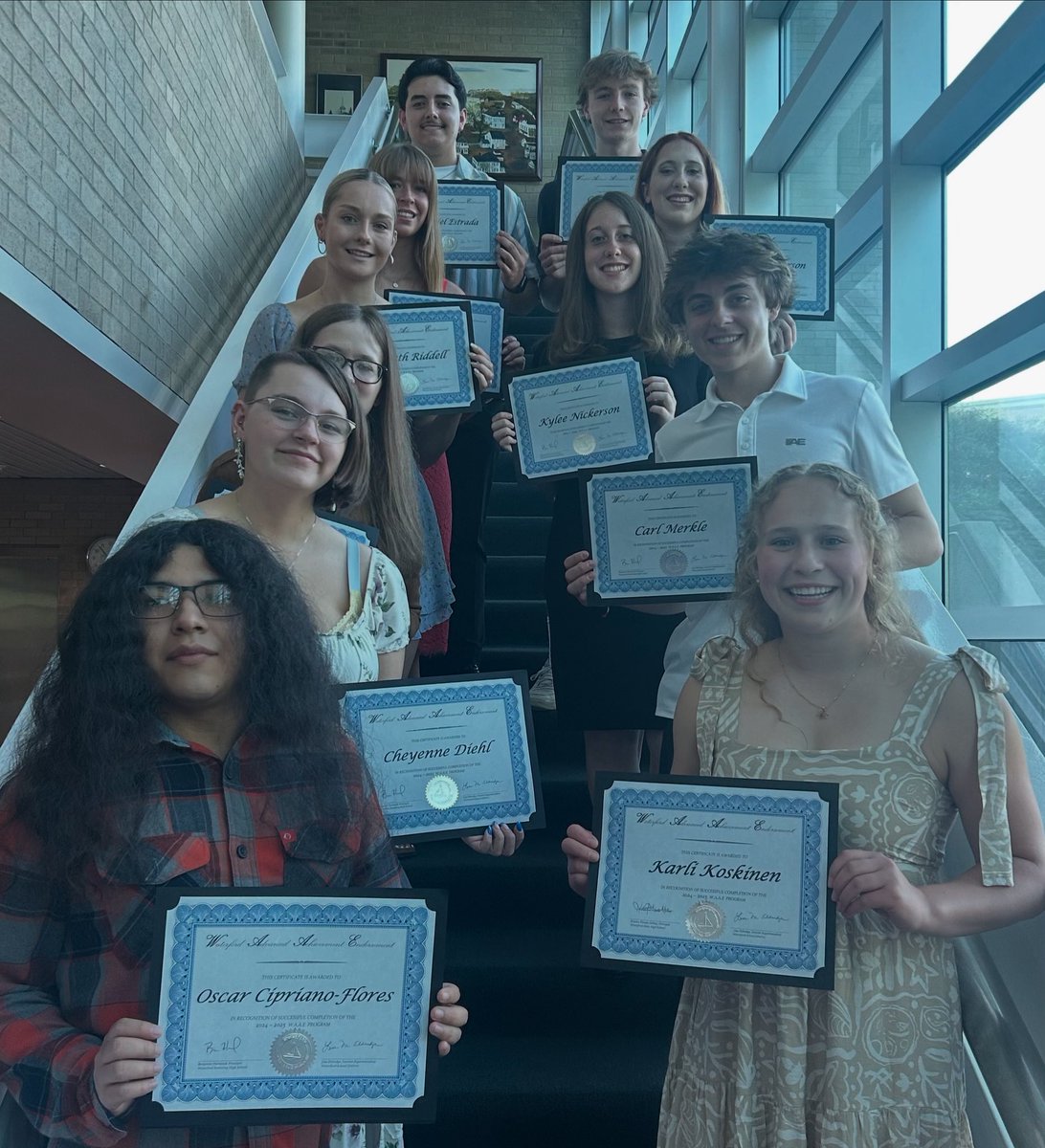 Congratulations to Carl Merkle on his Waterford Advanced Achievement Endorsement. This program allows students to earn an academic accreditation on their diploma which will be recognized on their transcripts for college admission as an advanced program of study. Nice work Carl!