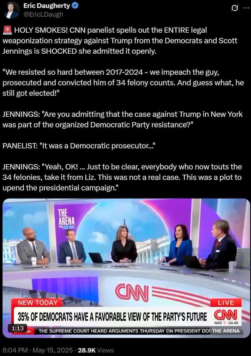 DocReichenbach's tweet photo. The left admits to treason against the United States of America live on CNN and yet it’s treated as a joke and nothing happens. 

We want justice NOW! https://t.co/pxAf12XK0Y