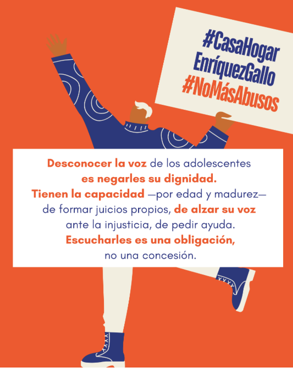 Cedhu's tweet photo. Desconocer la voz de los adolescentes es negarles su dignidad. Tienen la capacidad —por edad y madurez— de formar juicios propios, de alzar su voz ante la injusticia, de pedir ayuda. Escucharles es una obligación, no una concesión. #CasaHogarEnríquezGallo #NoMásAbusos
@ComisionNinezAN
@InclusionEc
@DEFENSORIAEC
@FiscaliaEcuador
@haburbano (Ministro de Inclusión Económica y Social)
@Van3_vv4