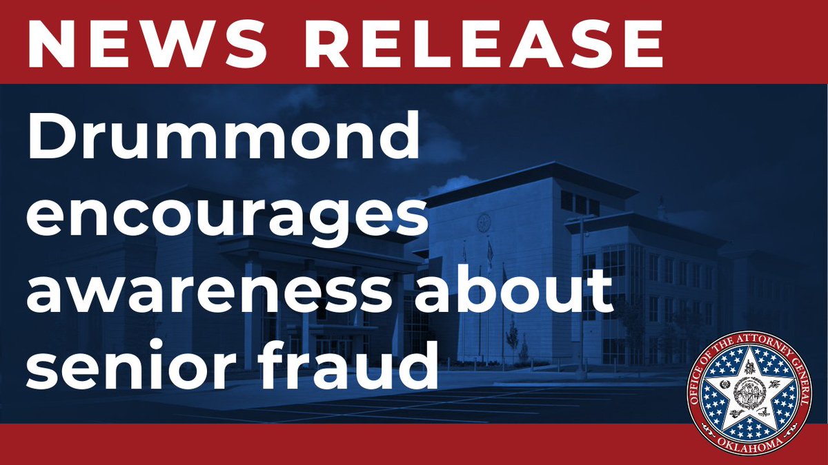 On this being National Senior Fraud Awareness Day, I encourage Oklahomans to take precautions to guard against elder fraud. This type of senior abuse is inexcusable, and I urge all Oklahomans to be vigilant in protecting senior citizens from exploitation. oklahoma.gov/oag/news/newsr…