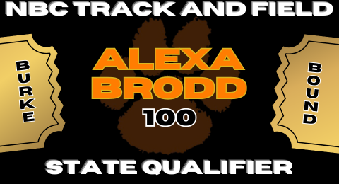 NbcTrack's tweet image. State Qualifier
Alexa Brodd
100 M Dash
2nd Place 12.38