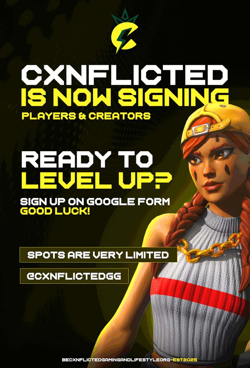 GalaxyNOG's tweet photo. 📄Fortnite sign-up is OPEN now! #StayCxnflicted
Apply here ➡️ https://t.co/IPnjTDtSxp
-------------------------------------
#Fortnite #FortniteTeam #GamingOrg #Esports #LevelUp #JoinTheSquad #FortniteRecruitment #FortniteOrg https://t.co/DXx3TtnVqy