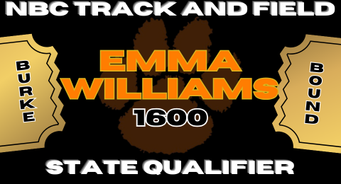 NbcTrack's tweet image. State Qualifier
Emma Williams
1600 M Run
2nd Place 5:37