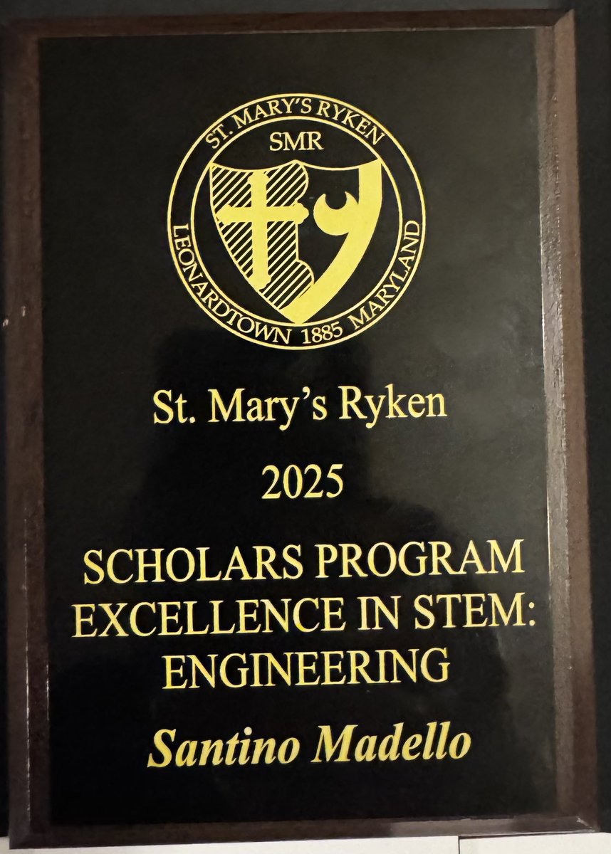 Walked into senior awards night and left with 8 awards in academics, STEM, engineering, and service. Grateful for the recognition of my hard work and dedication. Can’t wait for what’s next. <a href="/WPIFootball/">WPI Football</a> <a href="/SMRFootball/">SMRFootball</a> <a href="/stmarysryken/">St. Mary's Ryken</a> <a href="/WPI/">WPI</a>