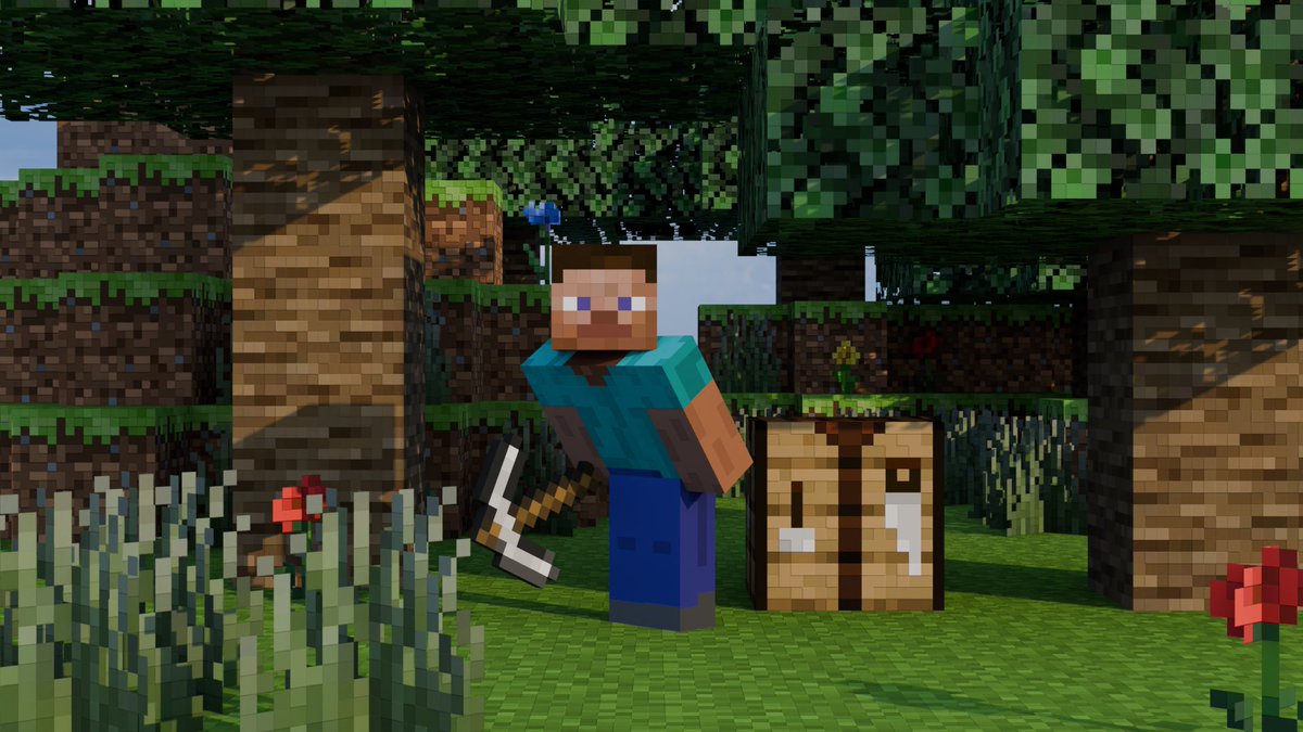 TyPno3D's tweet photo. 今週のCGは「Minecraft」！
明らかマイクラなんだけどマイクラ感はそんな無い…
なかなか不思議な雰囲気の絵に仕上がりました！

#blender #b3d  #3DCG 
#マイクラ #Minecraft https://t.co/T1MFkmFWzu