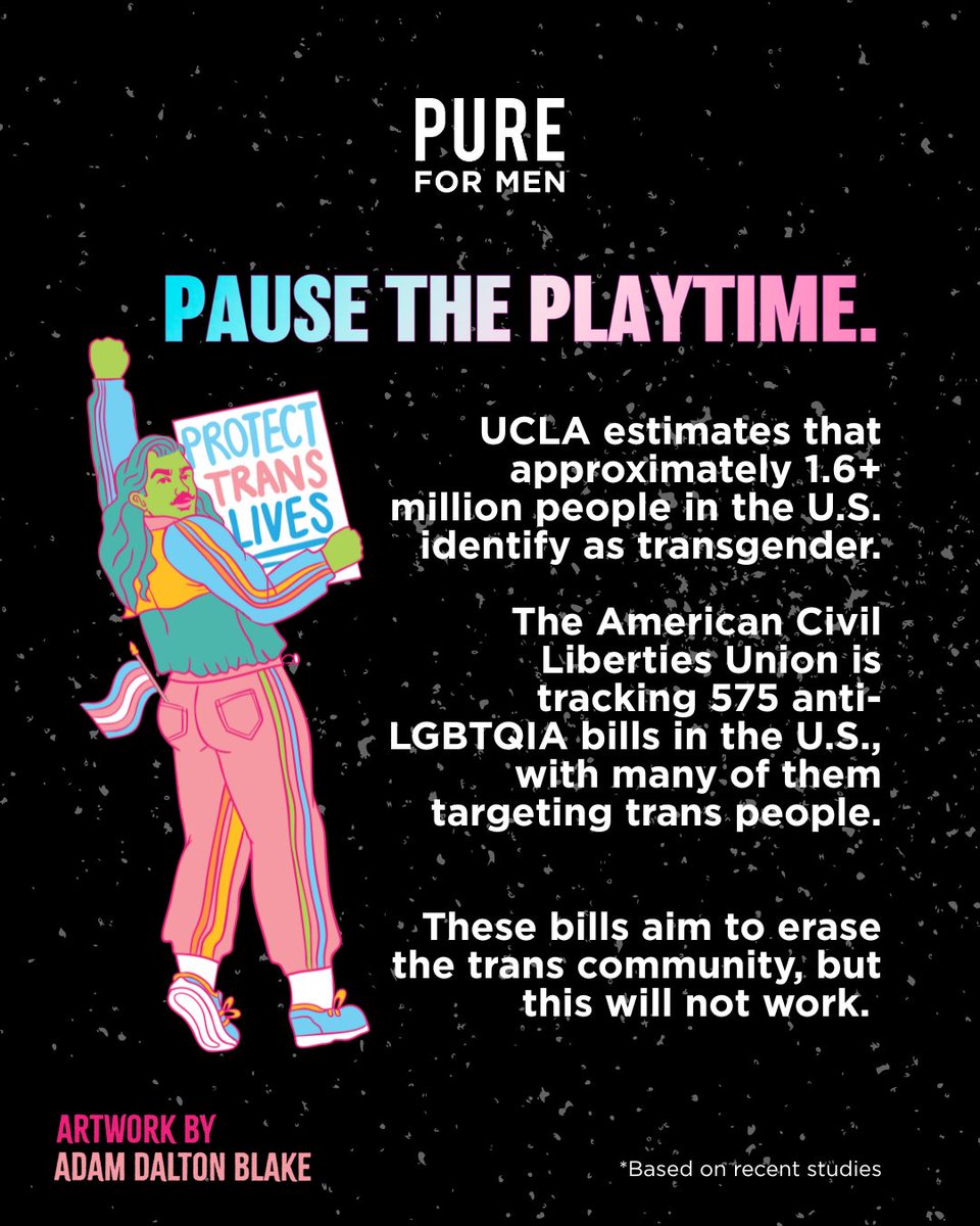pureformen's tweet photo. Pause the playtime: We believe wellness begins with being seen, supported, and empowered. That’s why we show up—loudly and proudly—for our trans and non-binary family.  #STAYPROUD #STAYREADY

https://t.co/daYWvsuxQQ https://t.co/VtvIEkE5a4