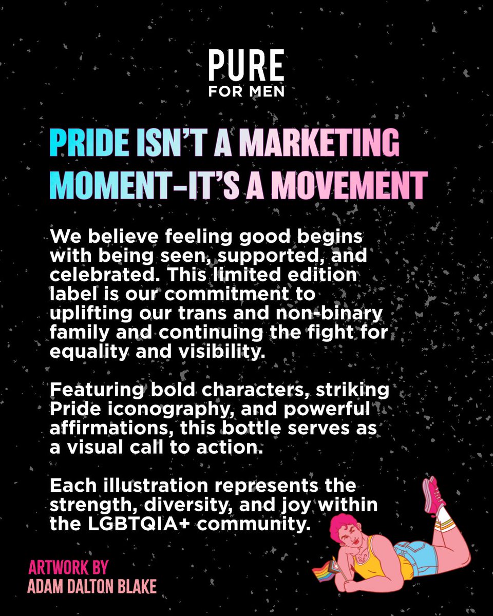 pureformen's tweet photo. Pause the playtime: We believe wellness begins with being seen, supported, and empowered. That’s why we show up—loudly and proudly—for our trans and non-binary family.  #STAYPROUD #STAYREADY

https://t.co/daYWvsuxQQ https://t.co/VtvIEkE5a4