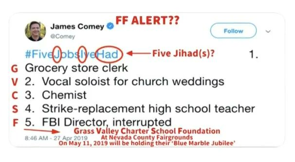RaulEstevez666's tweet photo. @FBIDirectorKash INVESTIGATE James "Cipher Boy" Comey https://t.co/E96SQr1oPl
