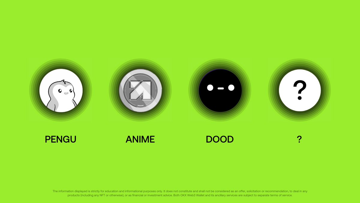 OG NFTs with token launches:

🐧 $PENGU
⛩️ $ANIME
● - ● $DOOD

Who's next?
