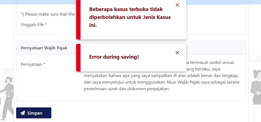 eeyyjo's tweet photo. Saya mau ajukan non efektif, kenapa muncul keterangan "beberapa kasus terbuka tidak diperbolehkan", maksudnya itu apa ya? @kring_pajak 

Terima kasih https://t.co/Ak9gh0qEgc