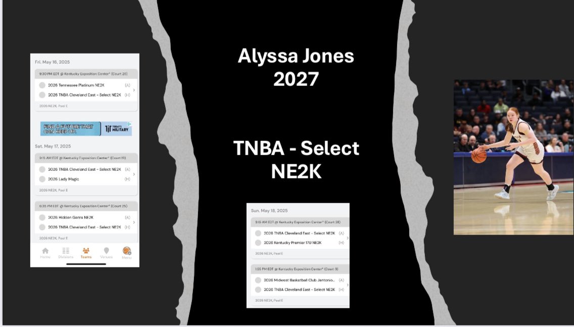 Good luck to <a href="/Alyssa_jones20/">Alyssa</a> and her <a href="/TNBACle_East/">TNBA Cleveland East Girls</a> teammates at the Classic this weekend!