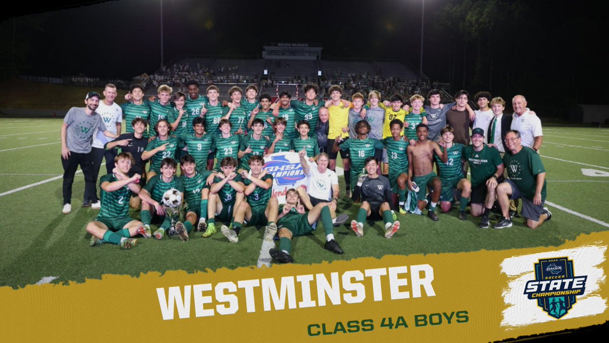 Soccer State Championship | <a href="/Wendys/">Wendy’s</a> ⚽️🏆
Congratulations to the Wildcats of Westminster!
2025 Class 4A Boys Champions

<a href="/WestminsterWCAT/">WCAT</a> #Select