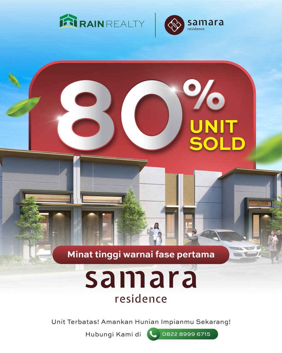rainrealty_id's tweet photo. Lebih dari 80% unit fase pertama kini sudah terjual

Unit Samara Residence tersedia dalam jumlah terbatas, amankan masa depanmu!

Hubungi kami untuk informasi lebih lanjut
📞 0822 8999 6715 | 0822 8999 2615 | https://t.co/CN6zRRTBba https://t.co/ISPqV1hUEm