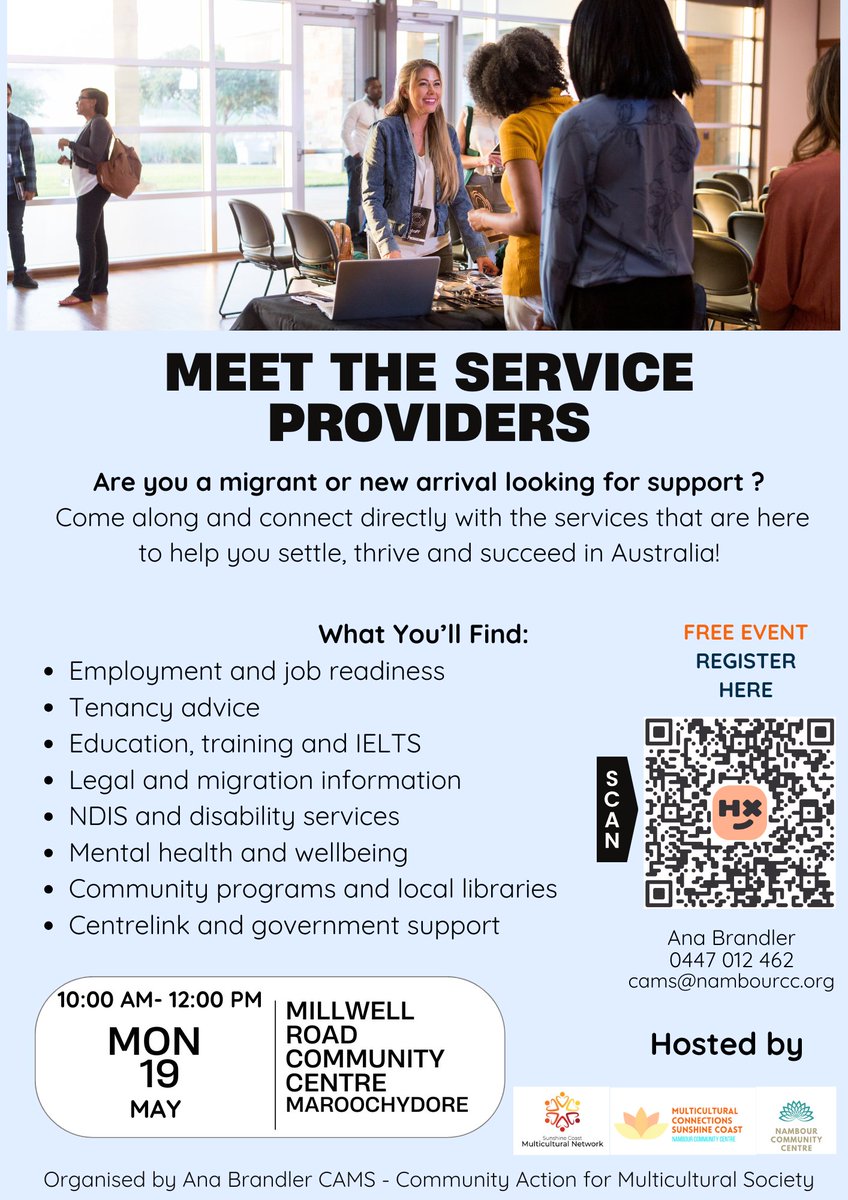 Next Monday we will be at the Meet the Service Providers event for migrants or new arrivals in Australia. Click below to register: events.humanitix.com/meet-the-servi…