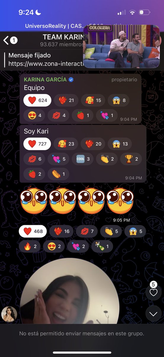 sebsjeer's tweet photo. KARIII APARECIÓ EN EL TELEGRAM 😭🫶🏻✨

Mi reina bella súper feliz y brillando en diamantes 💋🔥
#Karina
#karina
#karinagarciaoficiall 
#LaCasaDeLosFamososCol https://t.co/Z8ZEuXSYvX