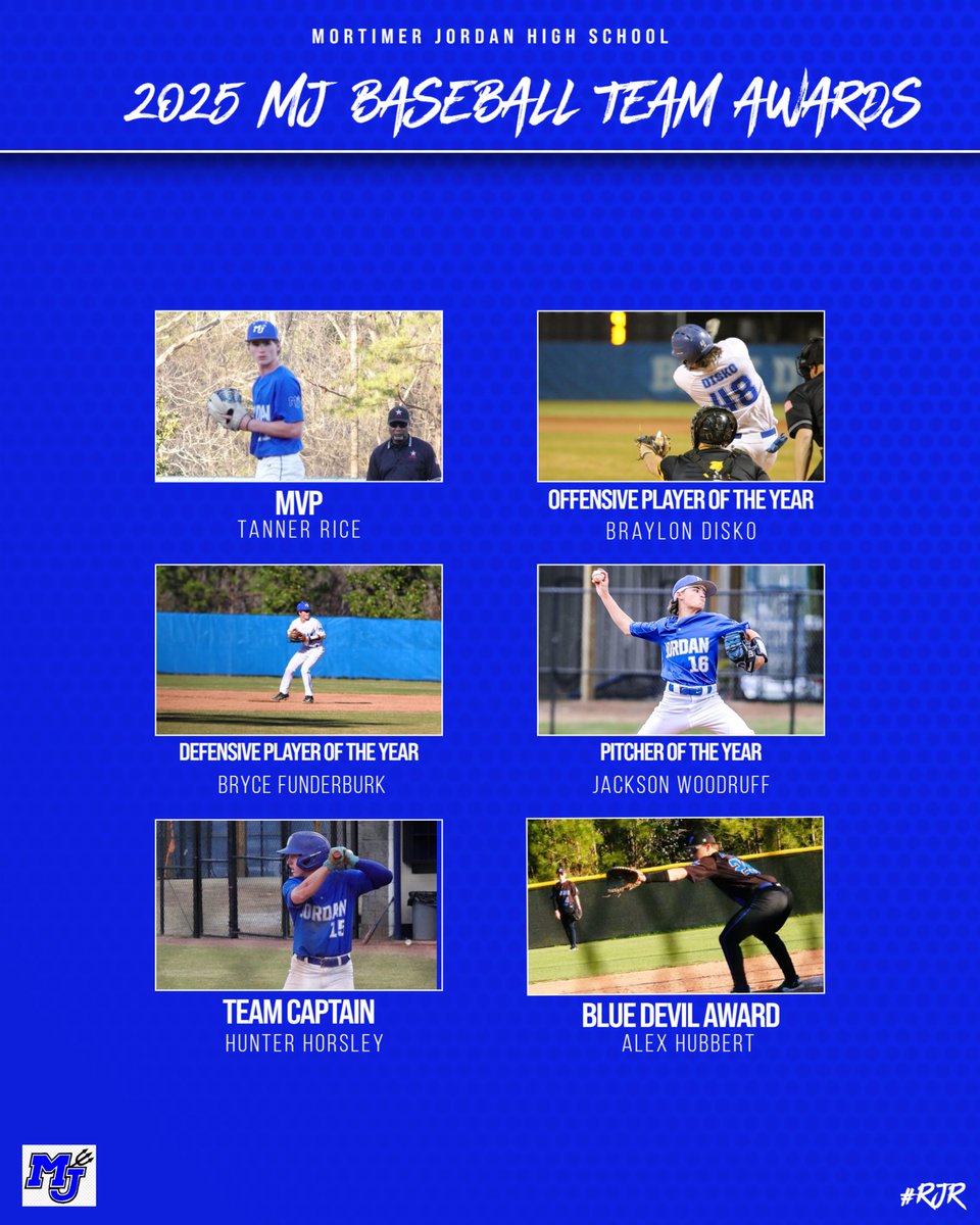2025 MJHS Baseball Team Awards: