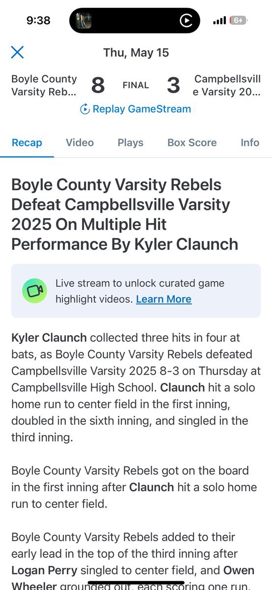 #4 on the regular season, #5 on the season!💣 Hoping to keep it going through the post season! <a href="/BoyleCoBaseball/">Boyle Co. Baseball</a> <a href="/PrepbaseballKY/">Prep Baseball Kentucky</a> <a href="/CincySpikes/">Cincinnati Spikes</a> <a href="/HPL_Lex/">Hitting Performance Lab</a>