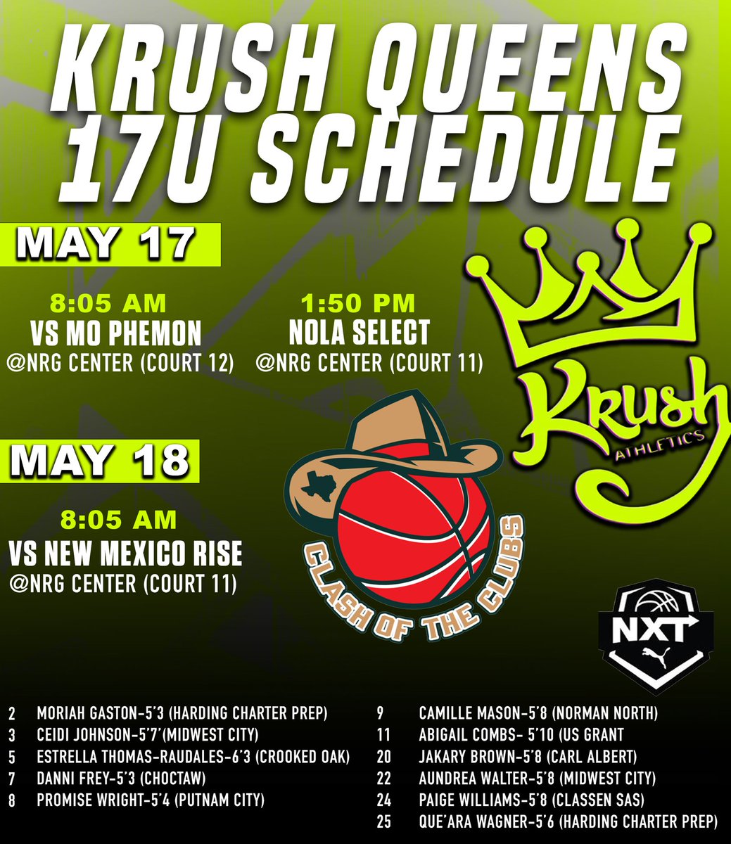 Schedule for HTOWN! Let’s work Ladies 🩷💜