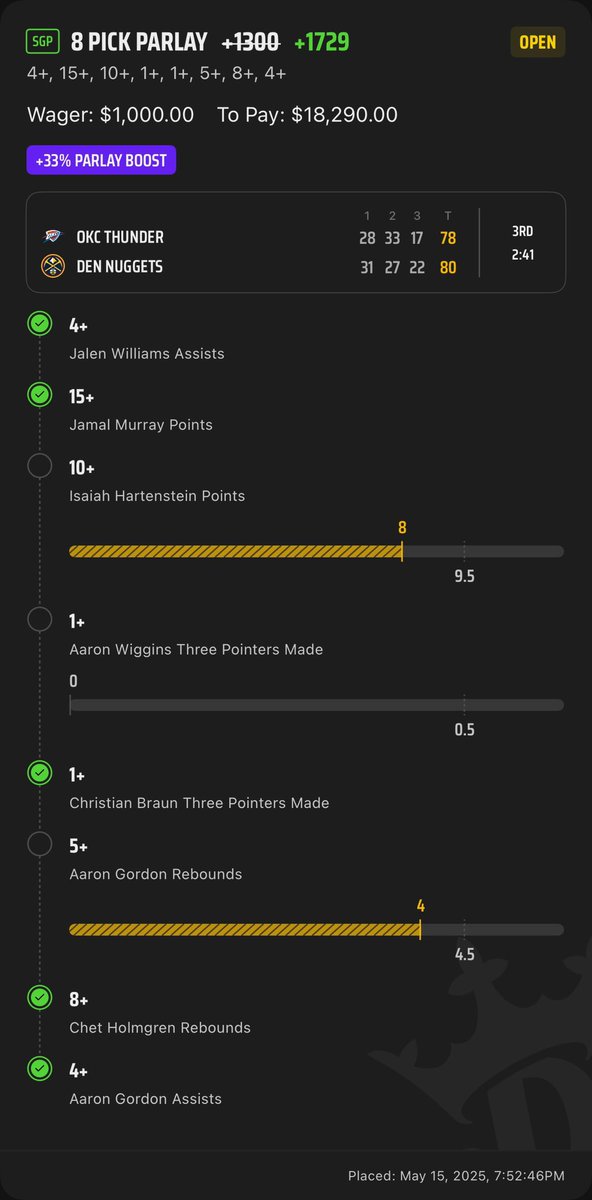 if this hits i’ll do a $400 giveaway $250 to discord premium members and $150 to people that like this tweet and follow #GamblingX #NBAPlayoffs