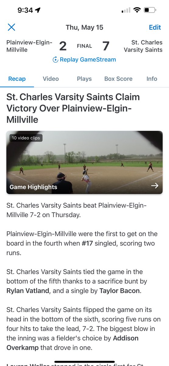 St. Charles Saints Softball tweet media