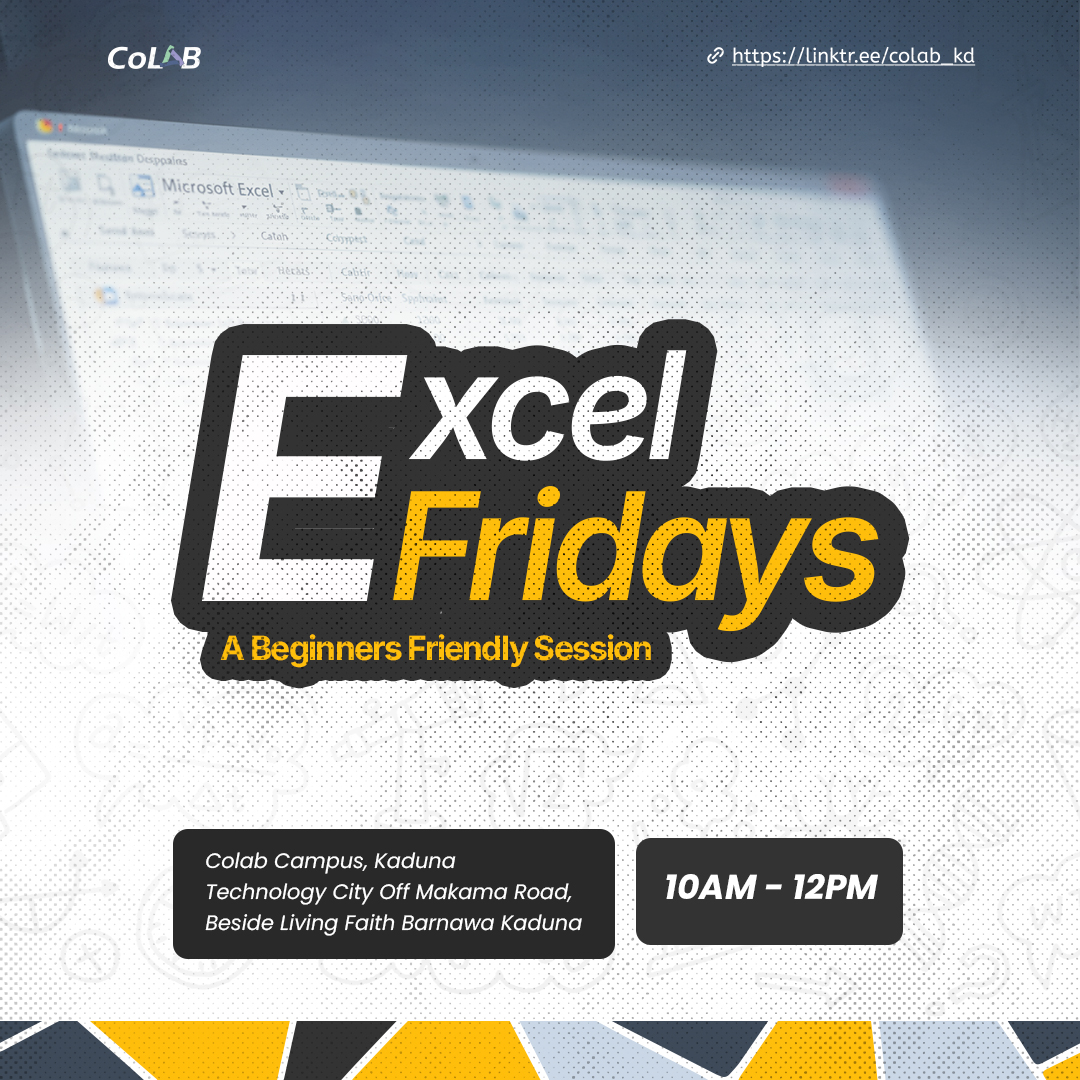 CoLab_kd's tweet image. Unlock the full potential of spreadsheets at #ExcelFriday at CoLab! Whether you&apos;re a beginner or looking to sharpen your skills, our hands-on sessions will boost your Excel expertise. Join us today and level up your data game! 
#LearnExcel #DataSkills #CoLabCommunity