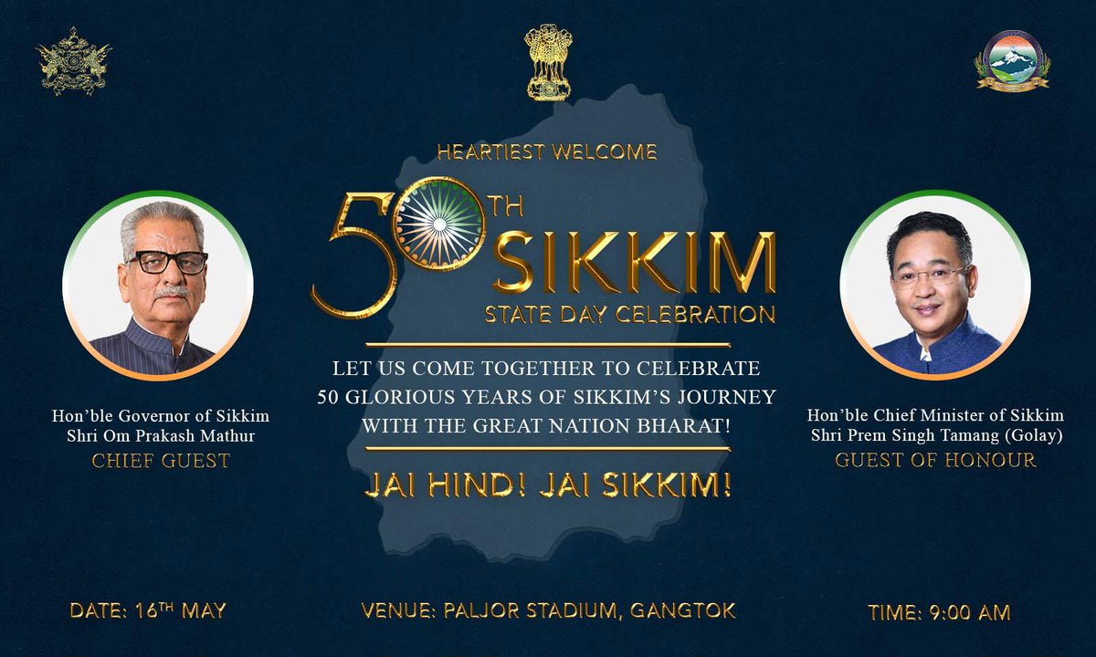 On this historic day, as we celebrate the 50th anniversary of Sikkim’s Statehood, I extend my warmest greetings and heartiest congratulations to every Sikkimese. 

May 16, 1975, marked a momentous turning point in our history. It was the day Sikkim formally joined the Indian