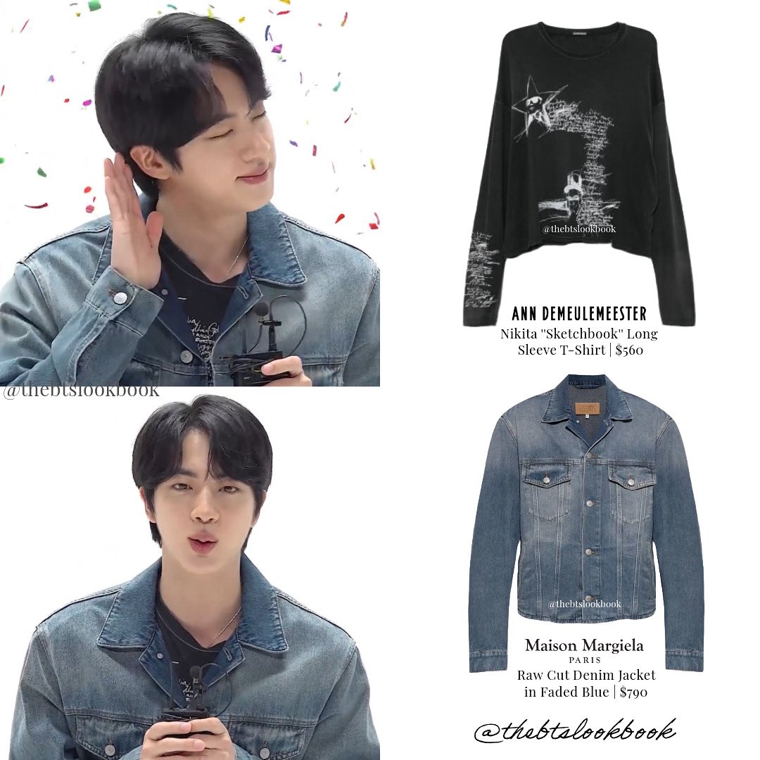 BTS グク着用 Ann Demeulemeester ロゴ ダメージ加工 ジーンズ The BTS Lookbook ⟭⟬ on X: